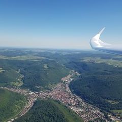 Flugwegposition um 14:35:25: Aufgenommen in der Nähe von Reutlingen, Deutschland in 1240 Meter